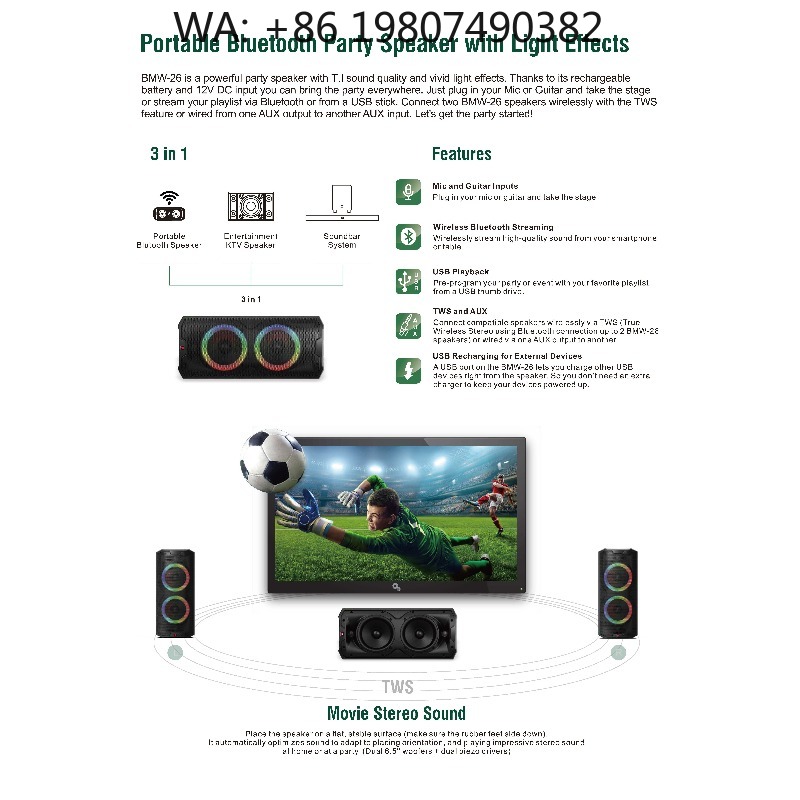 Woofer - Портативная активная акустическая система 6,5 дюймов