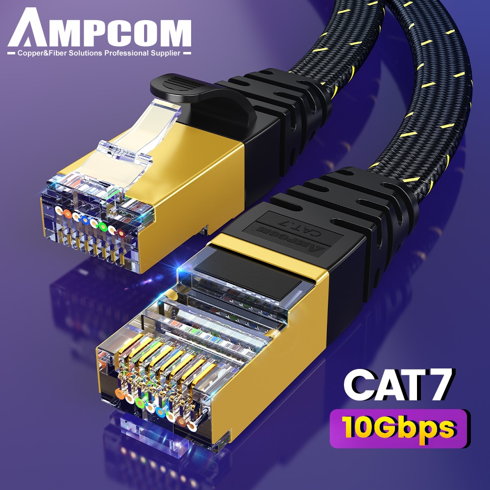 Rj45 Jack - AMPCOM CAT7 Ethernet-кабель, рандомный круглый сетевой