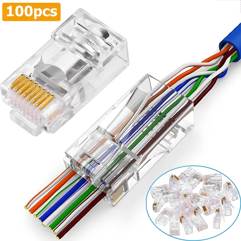 Rj45 Jack - 100 шт. коннекторов RJ45 Cat6/Cat6e/Cat5e, модульные