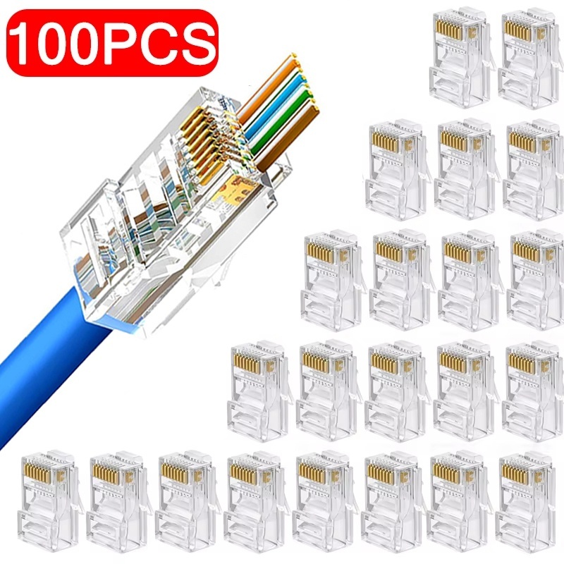 Rj45 Jack - 100 шт. RJ45 Cat6 Cat5e сквозных