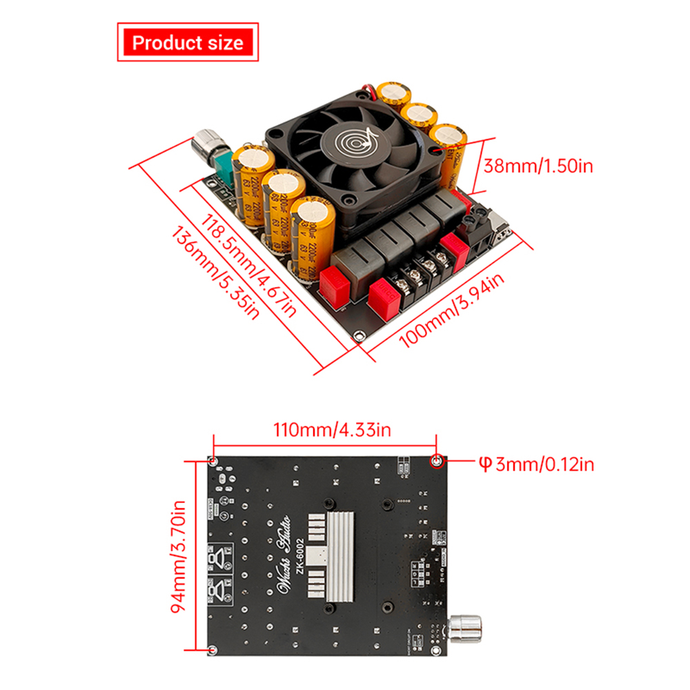 ZK-6002 DC18-50V чистая плата  – обзор и цена Es9018 Dac